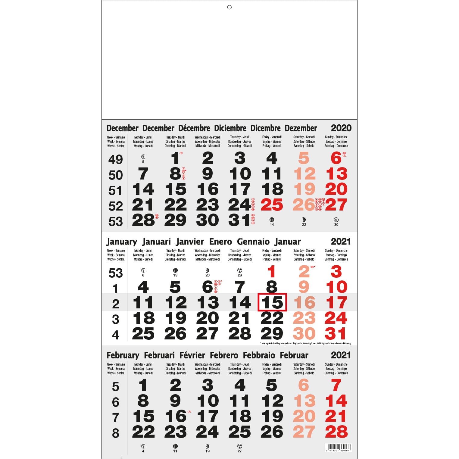 Shipping Calendar 3 months classic grey 2021 ...
