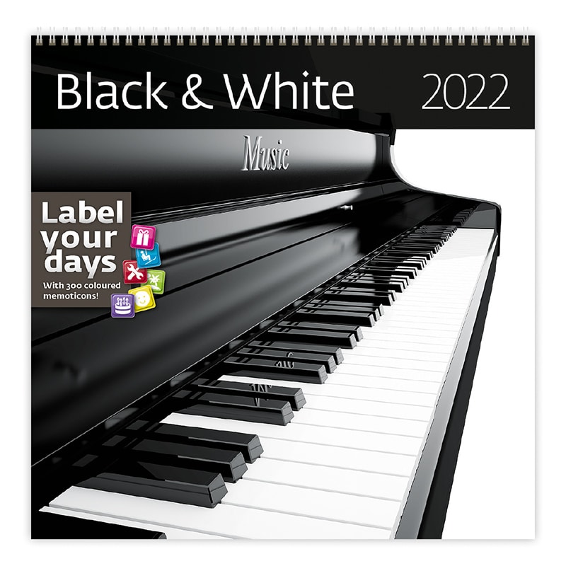 Square Wall Calendar Black & White 2022 - Calendars365.Shop