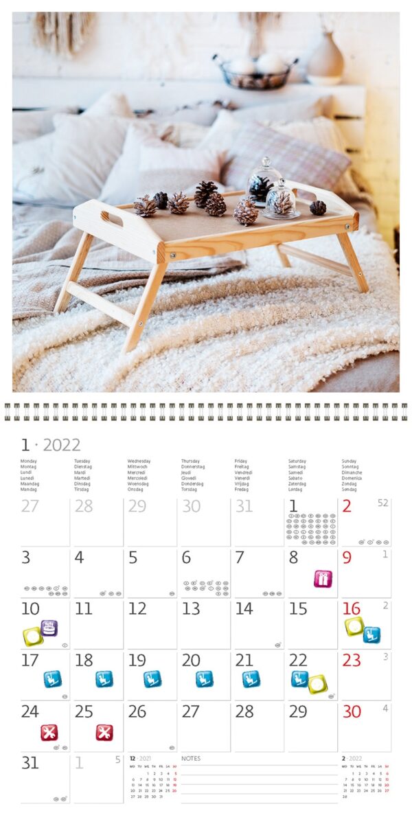 Wall calendar Hygge 2022 January