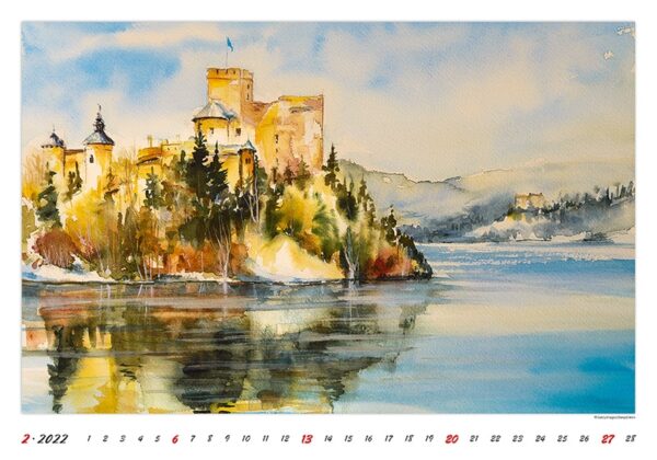Wall calendar Watercolour Scenery 2022 February