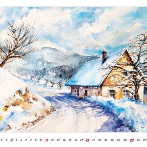 Wall calendar Watercolour Scenery 2022 December