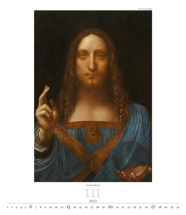 Art calendar Leonardo da Vinci 2022 March