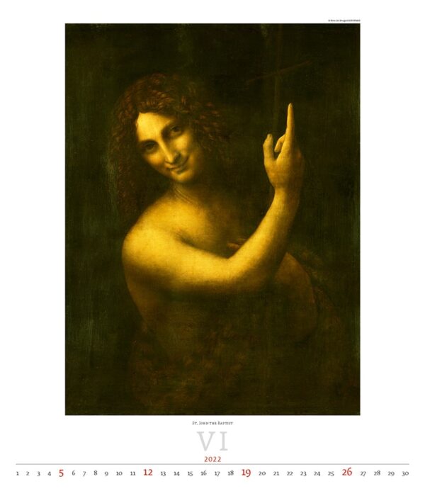 Art calendar Leonardo da Vinci 2022 June