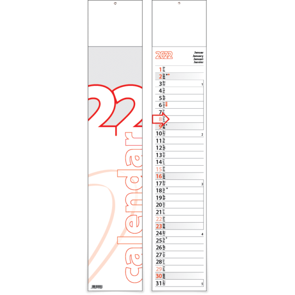 Slim line calendar Midi 2022
