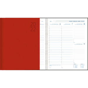 Diary Plan-a-week Comb bound 2022 Red