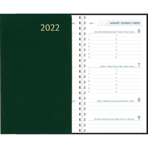 Diary Visuplan comb bound 2022 Green