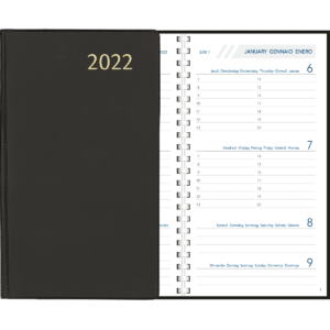 Diary Visuplan comb bound 2022 Black