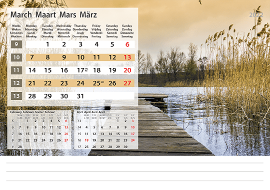Desk calendar Daydreams 2022 March