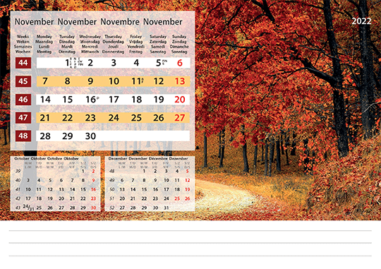 Desk calendar Daydreams 2022 November