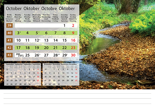 Desk calendar Daydreams 2022 October