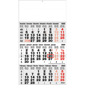 Shipping calendar 3 months Classic grey 2023