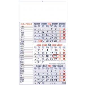 Shipping calendar 3 months Memo blue 2023