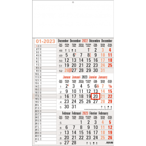 Shipping calendar 3 months Memo grey 2023