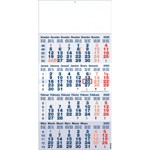Shipping calendar 4 months Classic 2023 blue