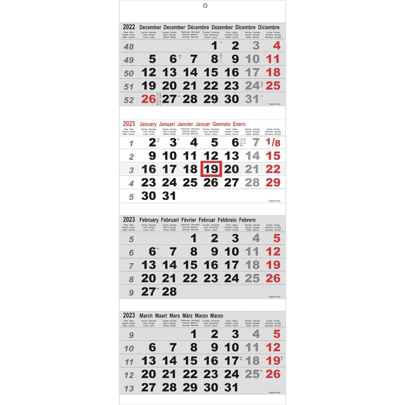 Shipping Calendar 4 Months Maxi Grey 2023 Calendars365 shop