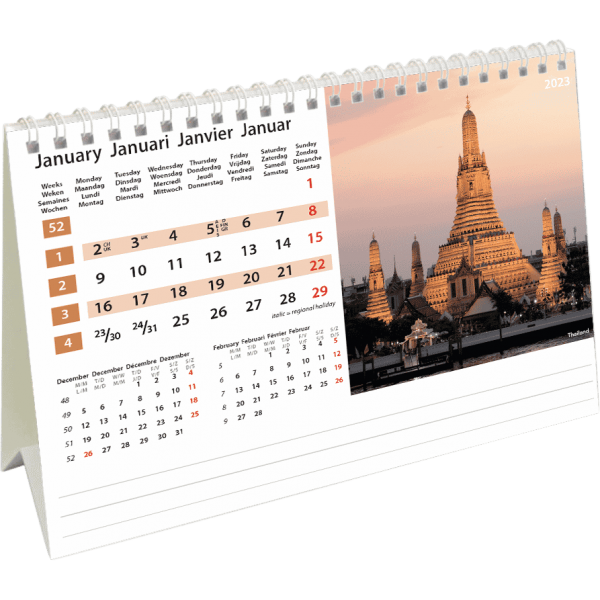 Desk calendar Destinations 2023 - January