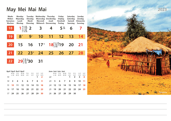 Desk calendar Destinations 2023 - May