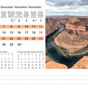 Desk calendar Destinations 2023 - November