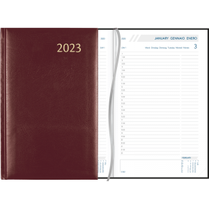 Diary Daily 2023 Burgundy
