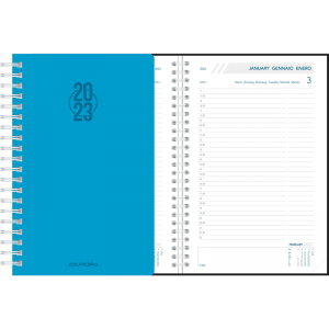 Diary Daily wire-o blue 2023