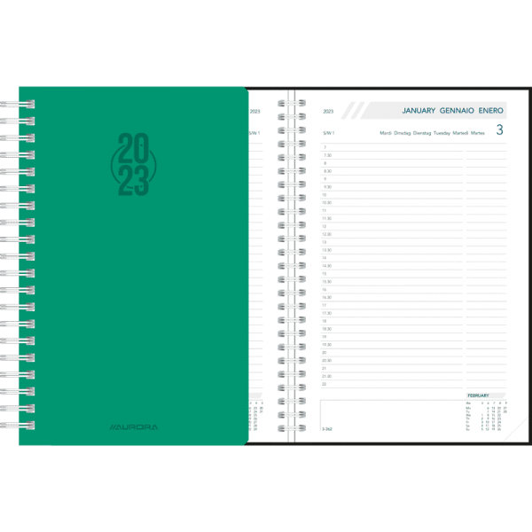 Diary Daily wire-o green 2023