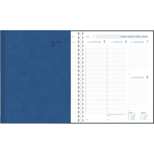 Diary Plan-a-week comb bound 2023 blue