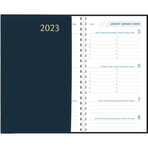 Diary Visuplan comb bound 2023 blue