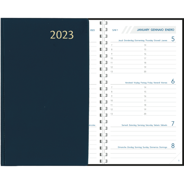 Diary Visuplan comb bound 2023 blue
