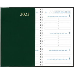 Diary Visuplan comb bound 2023 green