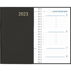Diary Visuplan comb bound 2023 black