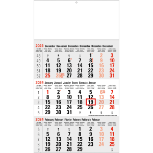Shipping calendar 3 months Classic grey 2024