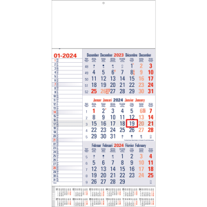 Shipping calendar 3 months with year summary 2024