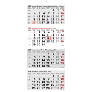 Shipping calendar 4 months 2024