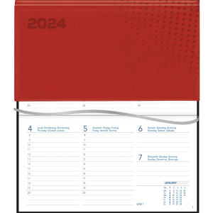 Diary Novoplan 2024 casebound Vivella red