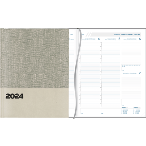 Diary Plan-a-week 2024 casebound - grey