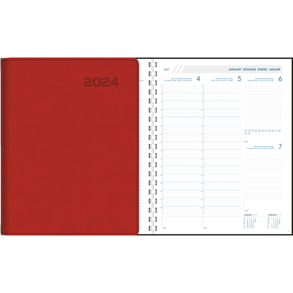 Diary Plan-a-week 2024 perl - red
