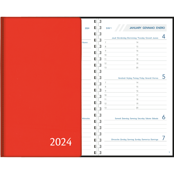 Diary Visuplan 2024 perl - red