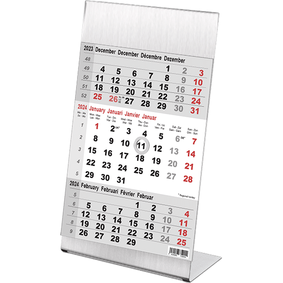 Desk calendar 3 months Steel 2024