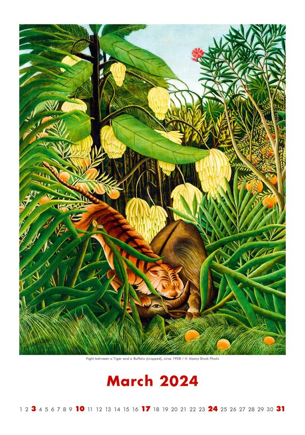 Calendar Art Naive - Henri Rousseau 2024 - March