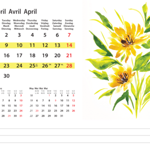 Desk calendar Flower Art 2024 - April