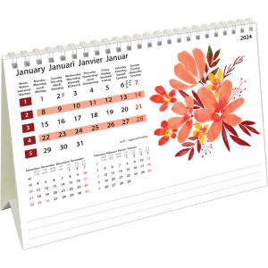 Desk calendar Flower Art 2024 - January