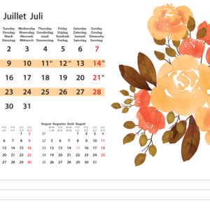 Desk calendar Flower Art 2024 - July
