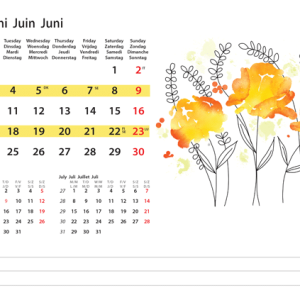 Desk calendar Flower Art 2024 - June