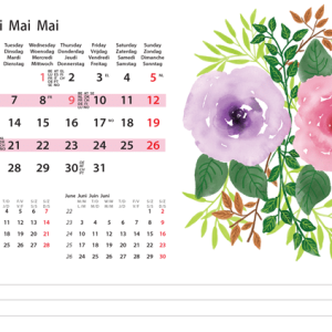 Desk calendar Flower Art 2024 - May