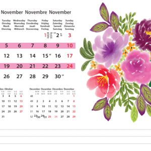 Desk calendar Flower Art 2024 - November