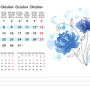 Desk calendar Flower Art 2024 - October