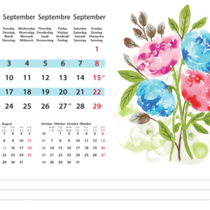 Desk calendar Flower Art 2024 - September