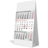 Desk calendar 3 months 2024 grey