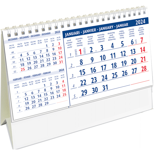 Desk calendar Belgium 2024