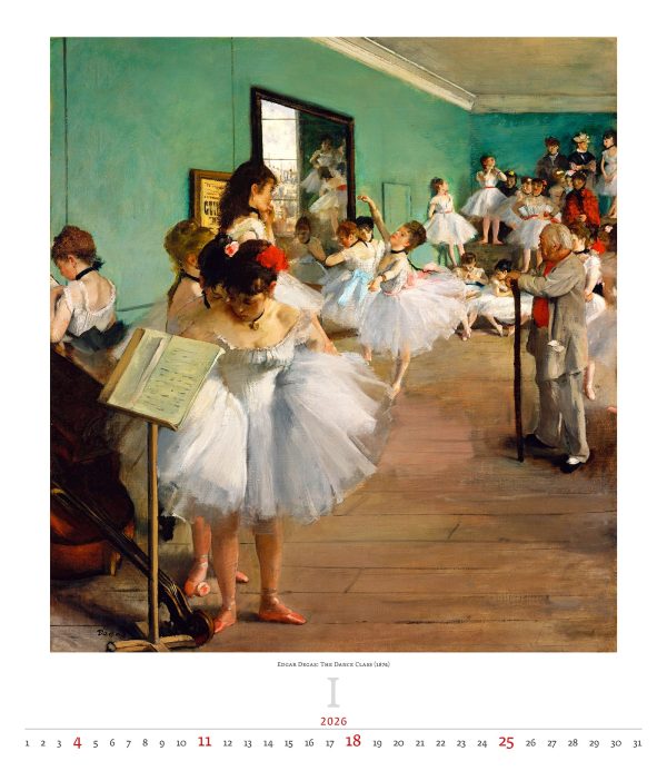 Art calendar Impressionism 2026 - January